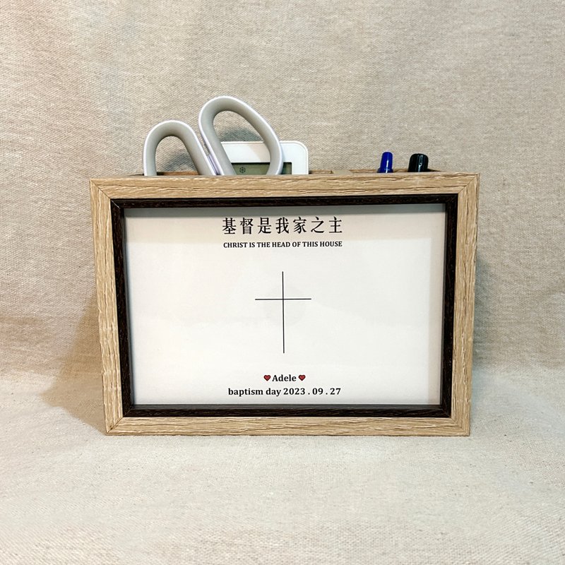 [Customized] Gospel gifts/cross/pen holder/Christianity/baptism - Pen & Pencil Holders - Wood Khaki