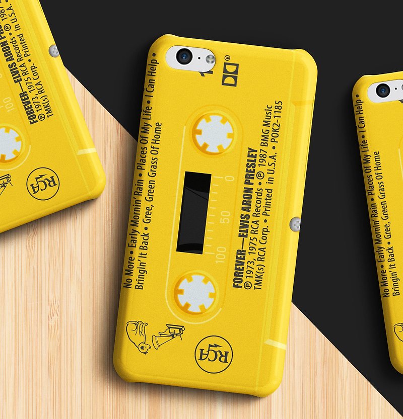 Elvis Presley Cassette - Yellow Phone case - เคส/ซองมือถือ - พลาสติก สีเหลือง