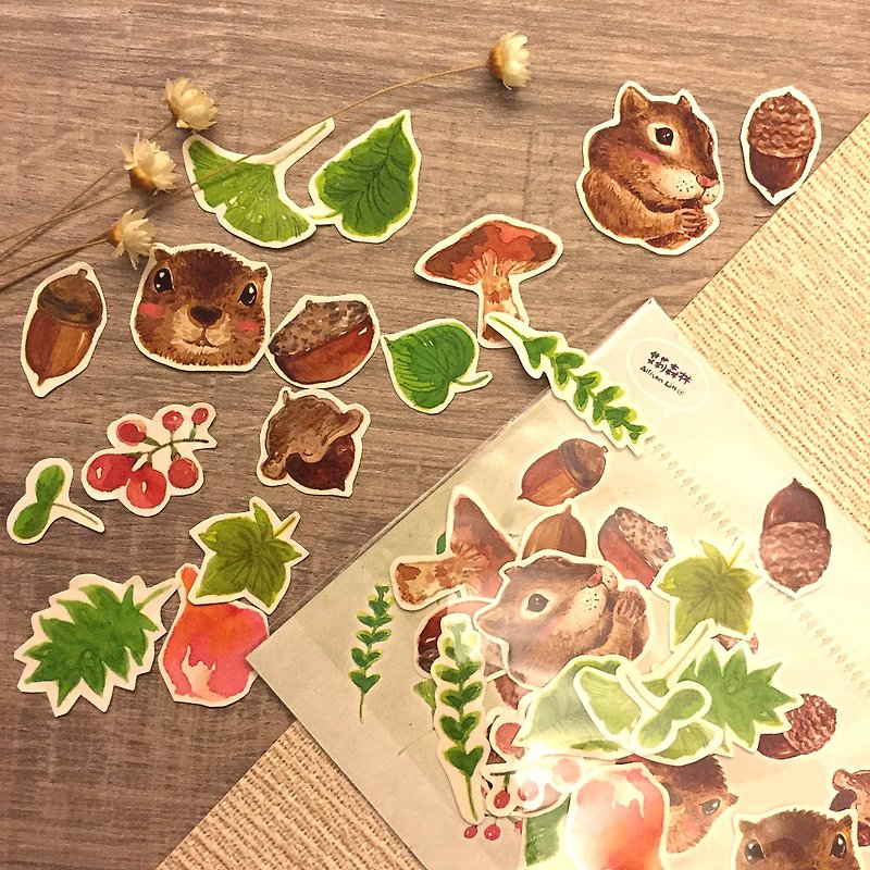 [Forest Department] Flowers and Acorn Sticker Set - Stickers - Paper Green