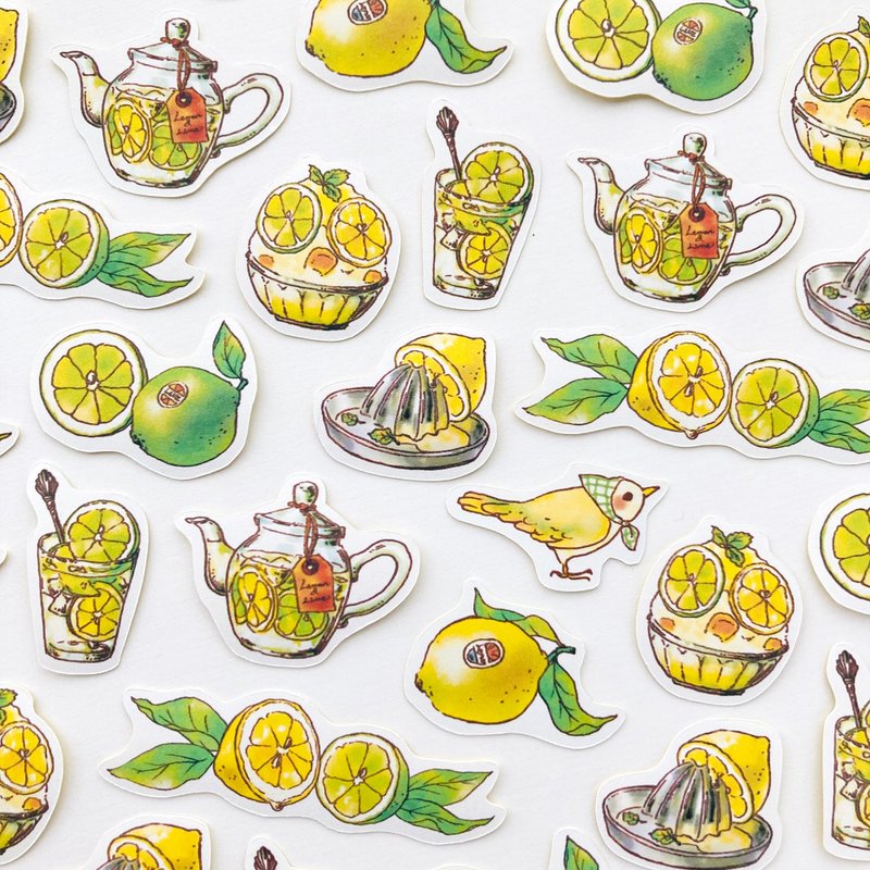 Lemon and Limeフレークシール　レモンライムティー【32枚入】 - 貼紙 - 紙 黃色