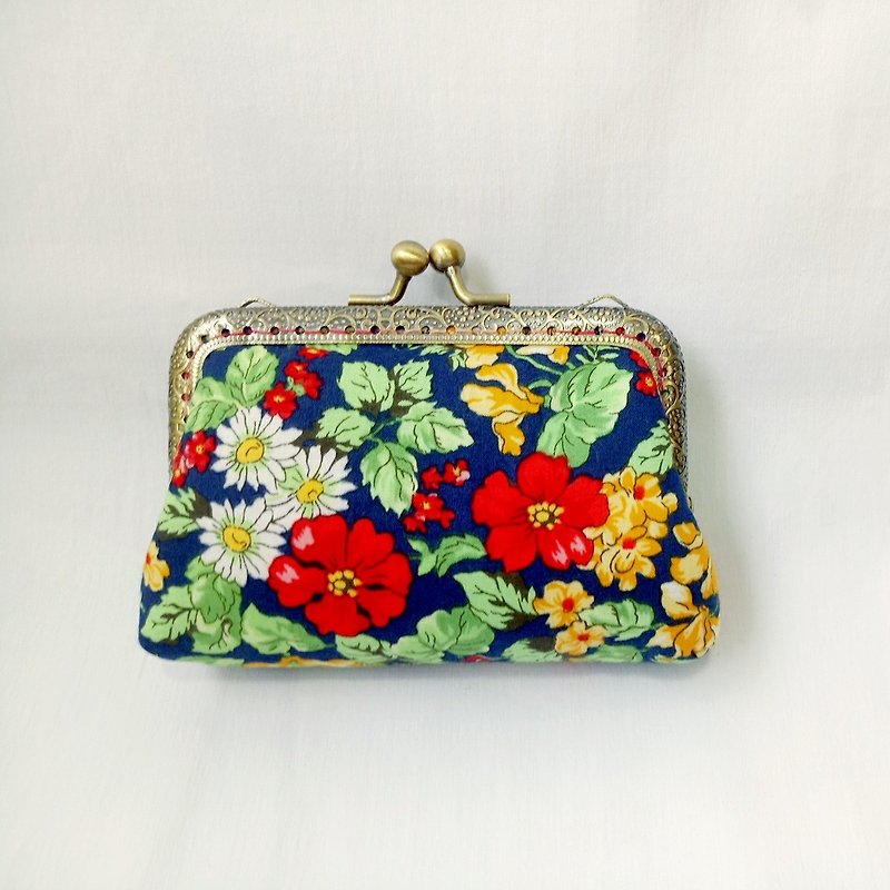 [Beautiful power] mouth gold purse clutch bag - Clutch Bags - Cotton & Hemp Multicolor