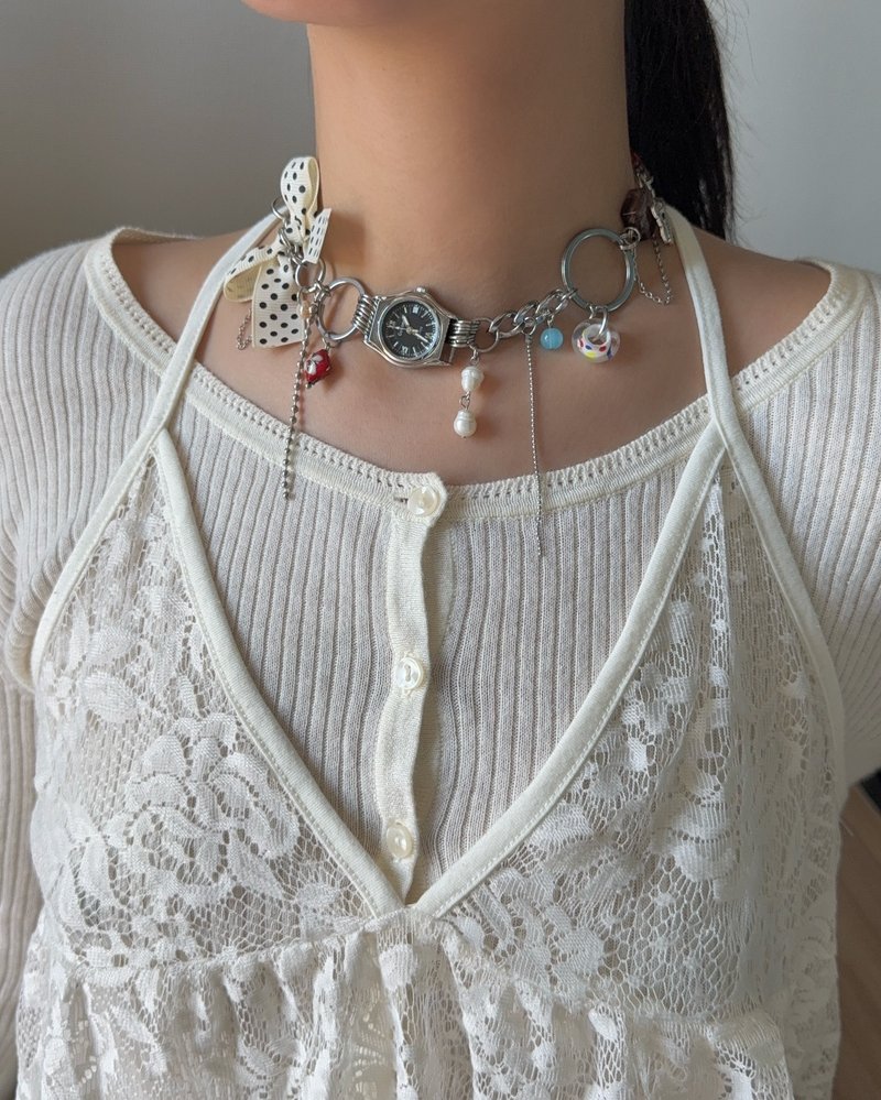Ribbons Watch Necklace - 項鍊 - 其他材質 多色