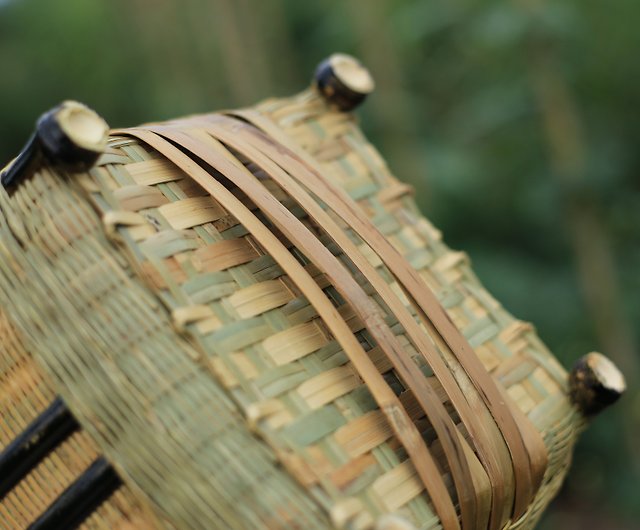 竹編系列| 附蓋手提竹籃| 收納儲物野餐裝飾茶道| 現貨- 設計館皮花花層 