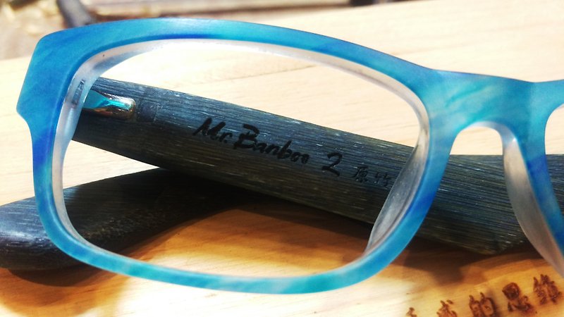 Taiwan handmade retro fashion glasses [MB2] action series exclusive patented touch technology Aesthetics artwork - Glasses & Frames - Bamboo Blue