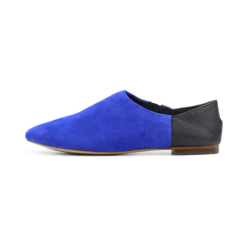 Lazy Slip W1054 Blue - 女款休閒鞋 - 真皮 藍色