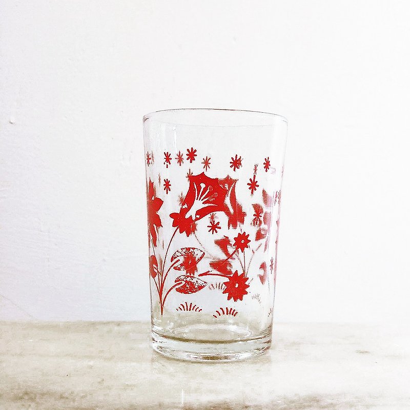 Early red flower cup - ถ้วย - แก้ว สีแดง