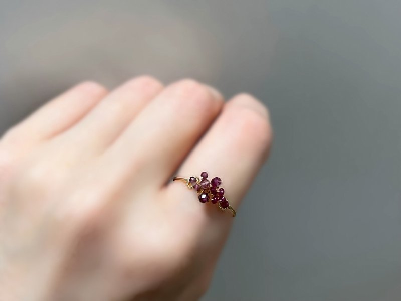 Bijou bouquet - ガーネットとルビーの指輪 - 戒指 - 寶石 紅色