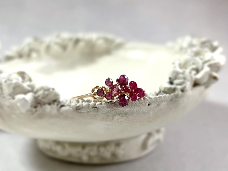 Bijou bouquet - ガーネットとルビーの指輪 - 戒指 - 寶石 紅色