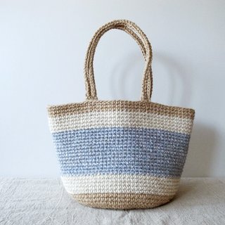 麻ひもバッグ　IceBlue bag