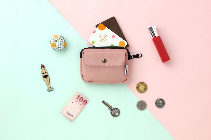 【2024 初旅遊】TWILL-時尚零錢包 隨身包 證件包 錢包 - 零錢包/小錢包 - 尼龍 粉紅色