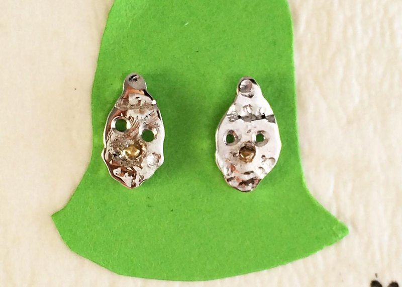 Santa claus silver earrings - ต่างหู - โลหะ สีเงิน