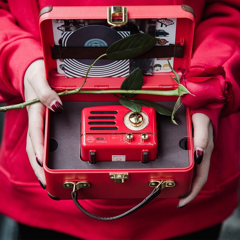 MUZEN OTR Metal Classic Bluetooth Audio Radio (Classic Edition) - Bordeaux Red - Speakers - Other Metals Red