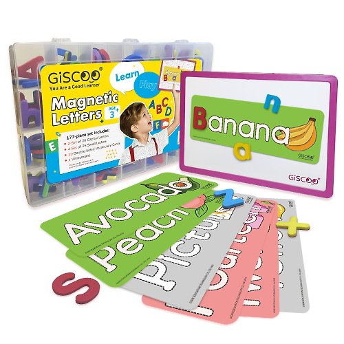GiSCOO／Fun Learning STEAM Toy Set GiSCOO 兒童英文啟蒙 ─ 磁力拼字遊戲組 | 60個主題單字