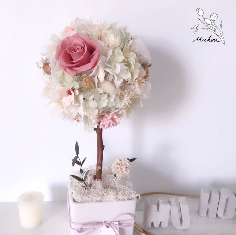 グランドプリザーブドフラワーツリーローズアジサイホームファニッシングオープニングセレモニー - ドライフラワー・ブーケ - 寄せ植え・花 多色