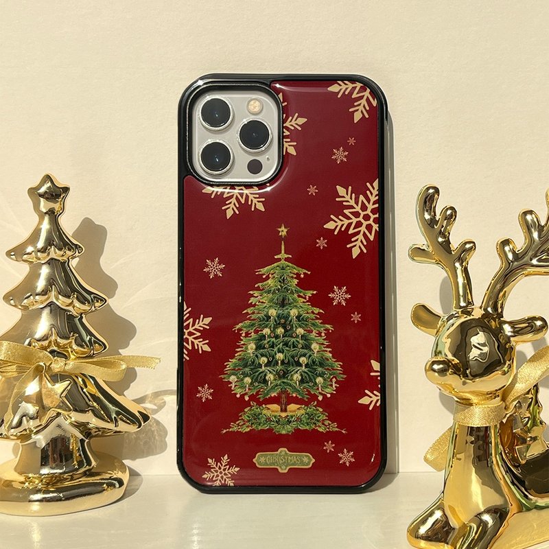 【Christmas Package】 Wishing Tree: Christmas Red Phone Case - เคส/ซองมือถือ - ยาง 