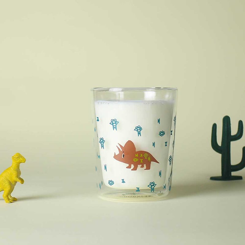Canigrin✕Goodglas-Double Cup Triceratops - Cups - Glass Transparent