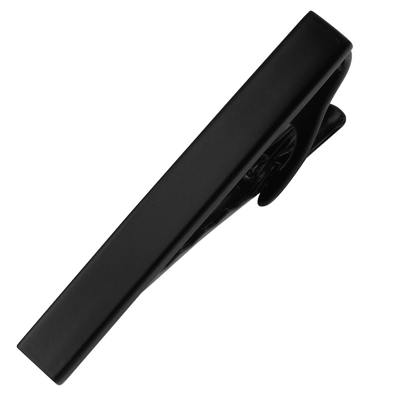 48mm Matt Black Enamel Tie Clips - เนคไท/ที่หนีบเนคไท - โลหะ สีดำ