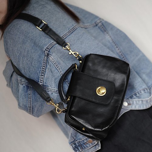 Vintage Knob Leather Side Back Carry Doctor Bag - Shop w-wear