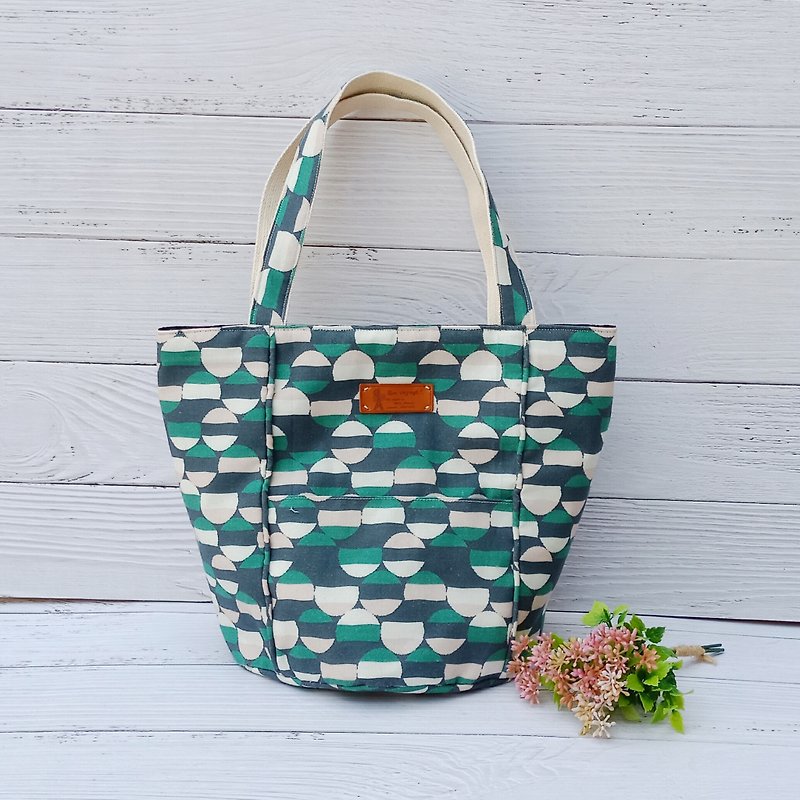 【Handbag】Round Jihe - Handbags & Totes - Cotton & Hemp Green
