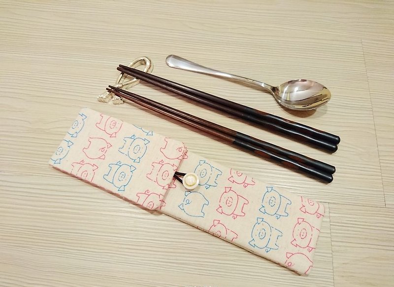 Tableware pouch bags chopsticks chopsticks specific composition (can be put two pairs of chopsticks. Spoon. Forks) A311 - Chopsticks - Cotton & Hemp Multicolor
