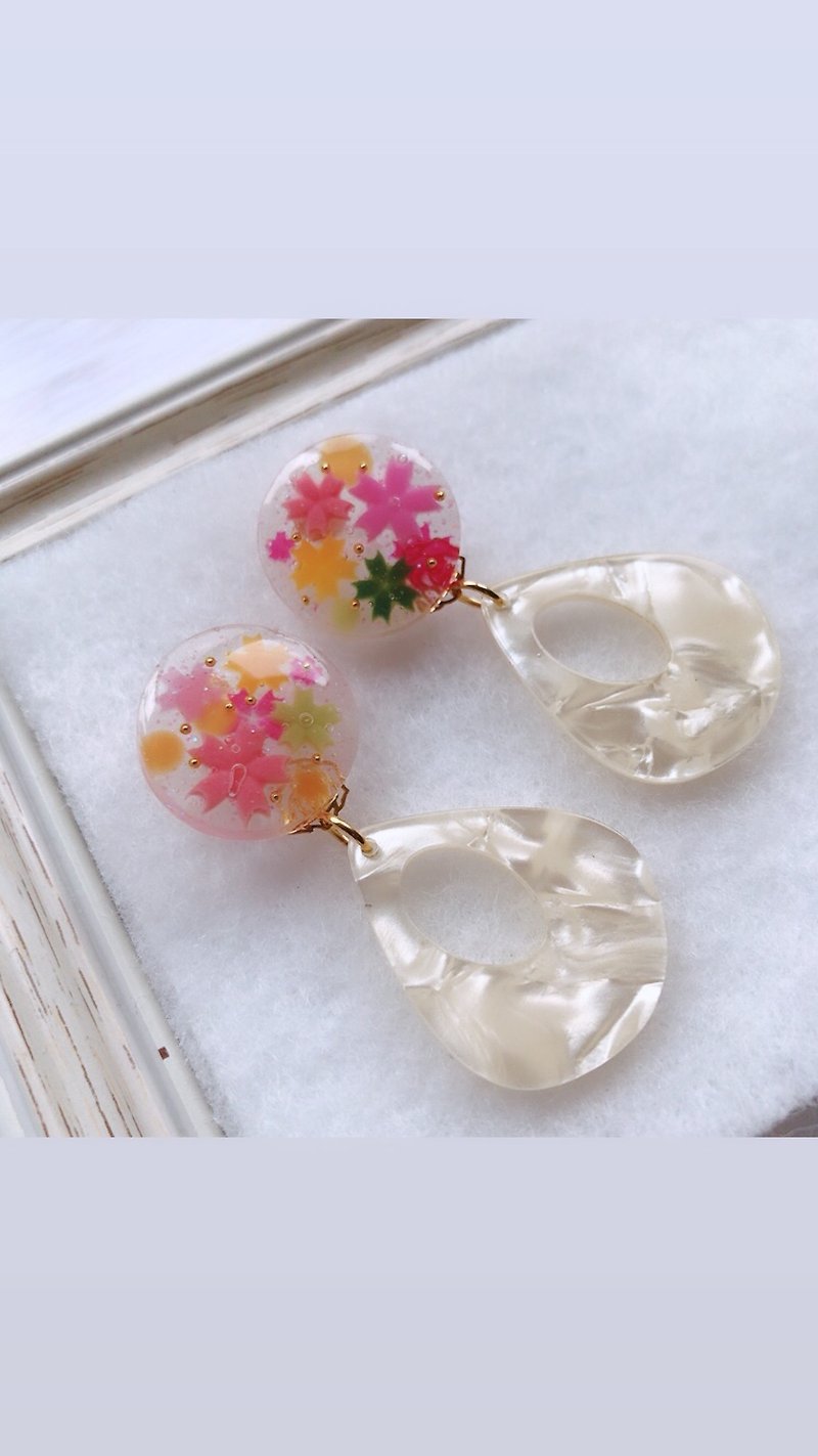 Cherry blossom earrings - ต่างหู - เรซิน สึชมพู