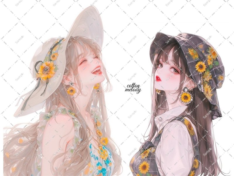 original sticker no.6300 人物ステッカー オリジナルステッカー 人物ステッカー 女の子ステッカー オリジナル人物ステッカー - 貼紙 - 紙 