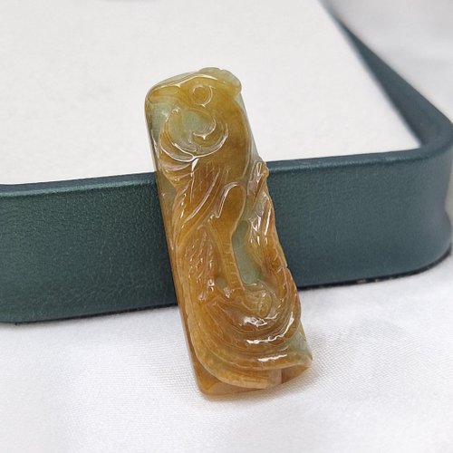緣圓翡翠 天然紅翡鳳凰 吊墜 | 天然緬甸玉A貨翡翠