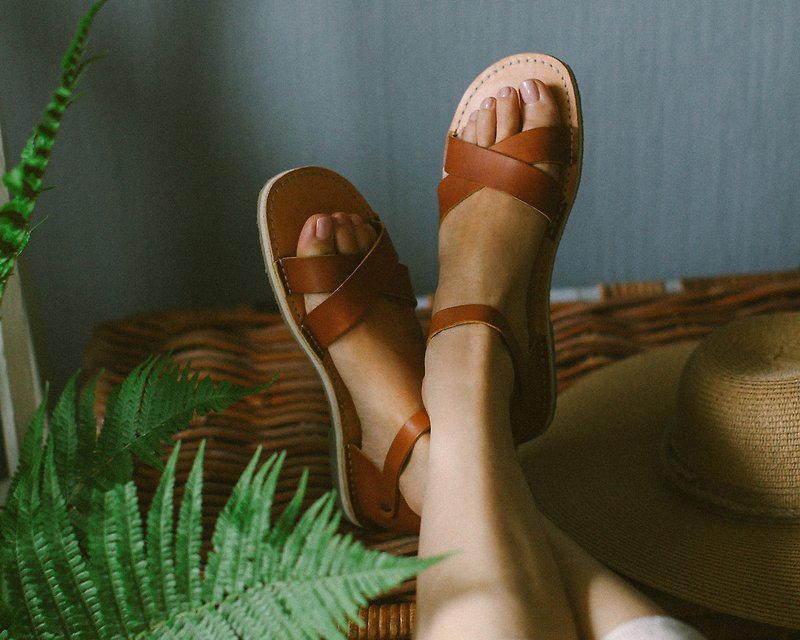 Brown Sandals, Summer Leather Sandals, Women Sandals, Summer Shoes - Sandals - Genuine Leather Brown