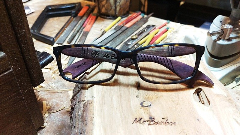 ミッドMBシリーズの特許技術で台湾手作りメガネ[魚]美学アクションが作品を感じます - 眼鏡・フレーム - 竹製 多色