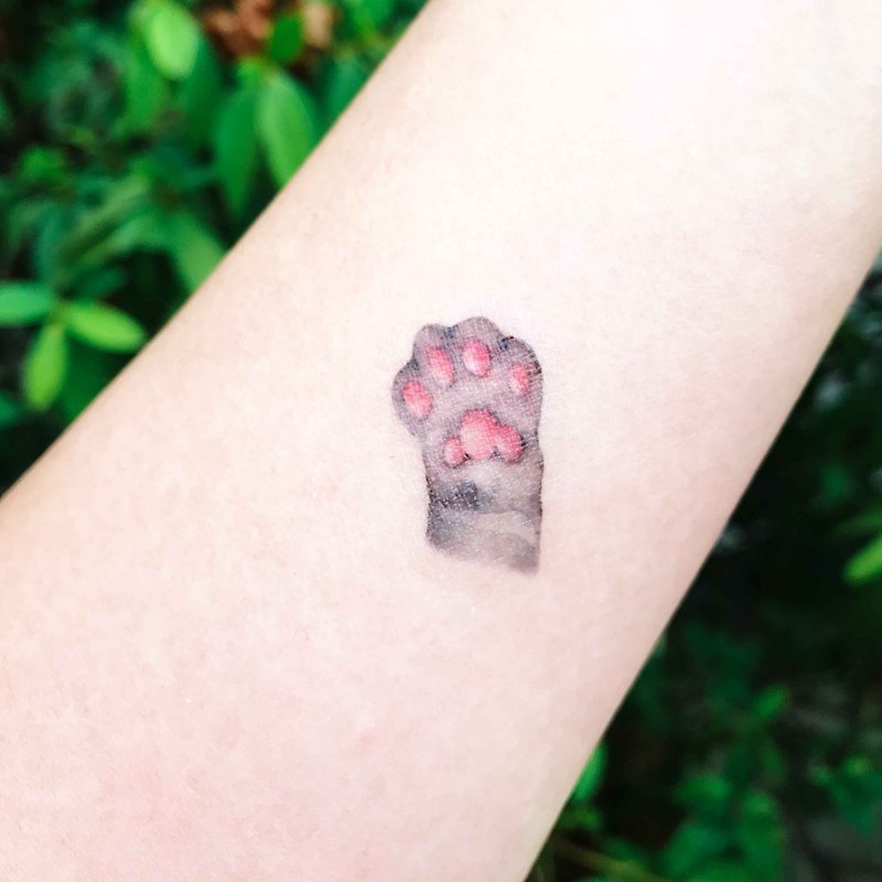 Tabby Cat Tattoo Stickers Tattoo Stickers - สติ๊กเกอร์แทททู - วัสดุอื่นๆ สีเทา