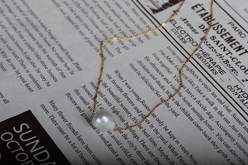赫赫珠寶維修訂製專門店 白南洋巴洛克珍珠項鍊-14k