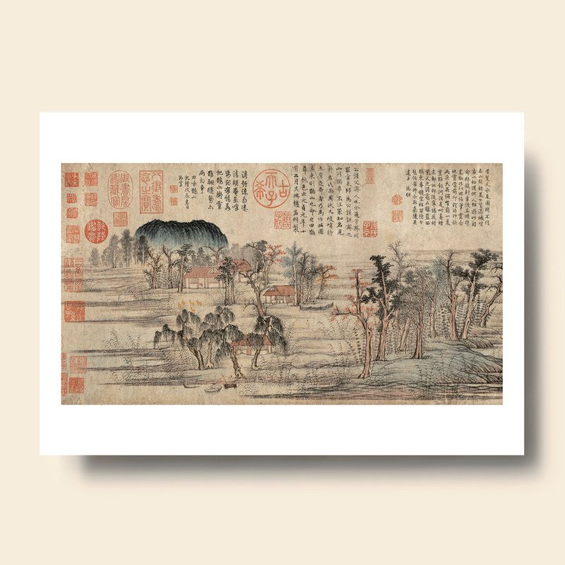 【藝術畫卡】鵲華秋色 鵲山 | B4畫卡 - 海報/掛畫/掛布 - 紙 卡其色