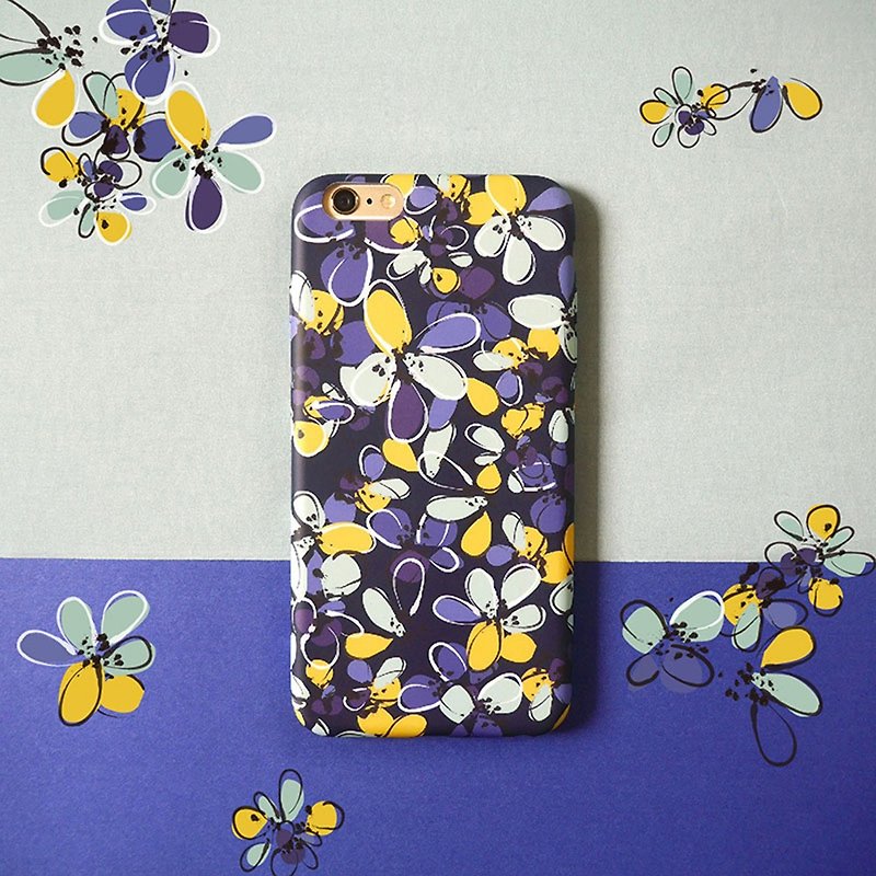 Water blue autumn flower phone shell - Phone Cases - Other Materials Blue