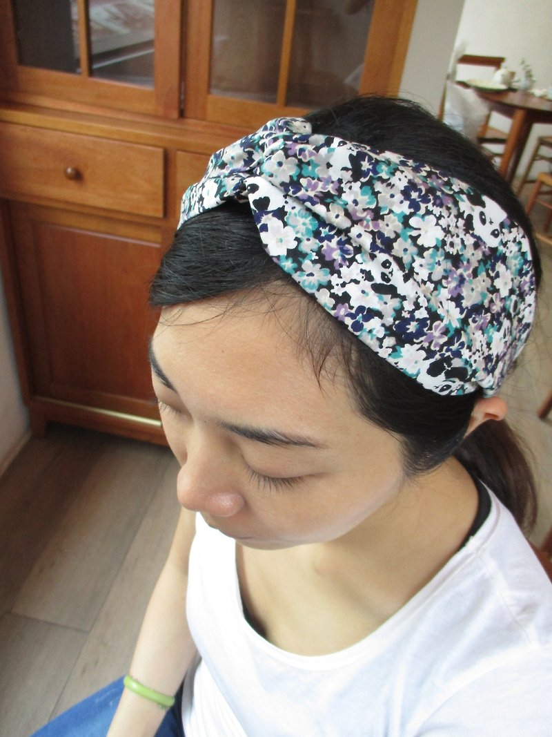 Cross Headband (Handmade Elastic)-Panda Garden - Hair Accessories - Cotton & Hemp Multicolor