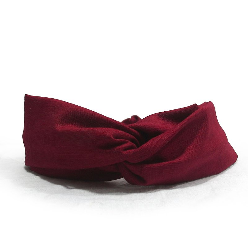 Fruit Berry Plain Cross Headband - Headbands - Cotton & Hemp Red