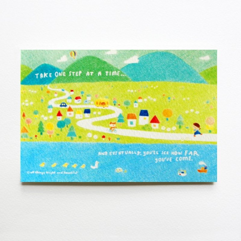 One step at a time postcard - การ์ด/โปสการ์ด - กระดาษ สีเขียว