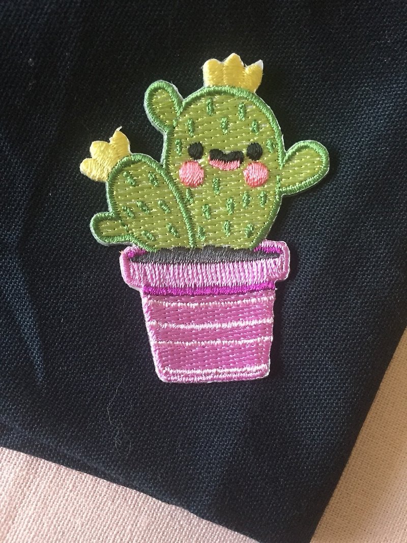 Good Mood Cactus Self-adhesive Embroidered Cloth Sticker-Healing Cactus Series - Knitting, Embroidery, Felted Wool & Sewing - Thread 
