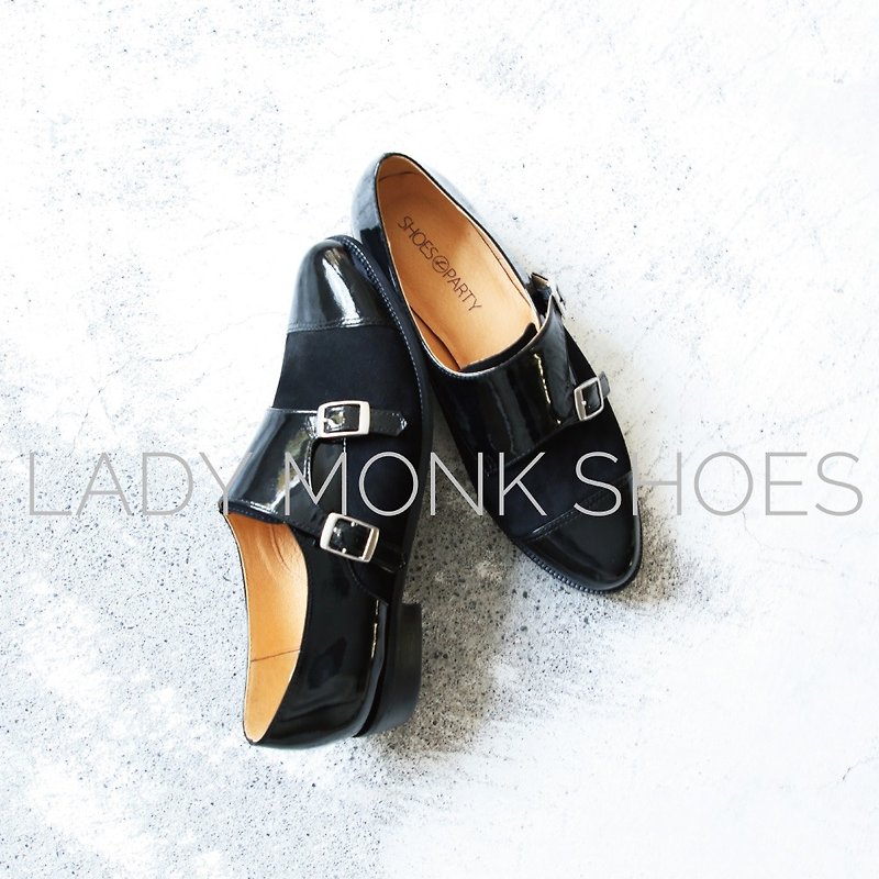 [Handmade] British style stitching Monk shoes_black - อื่นๆ - หนังแท้ สีดำ