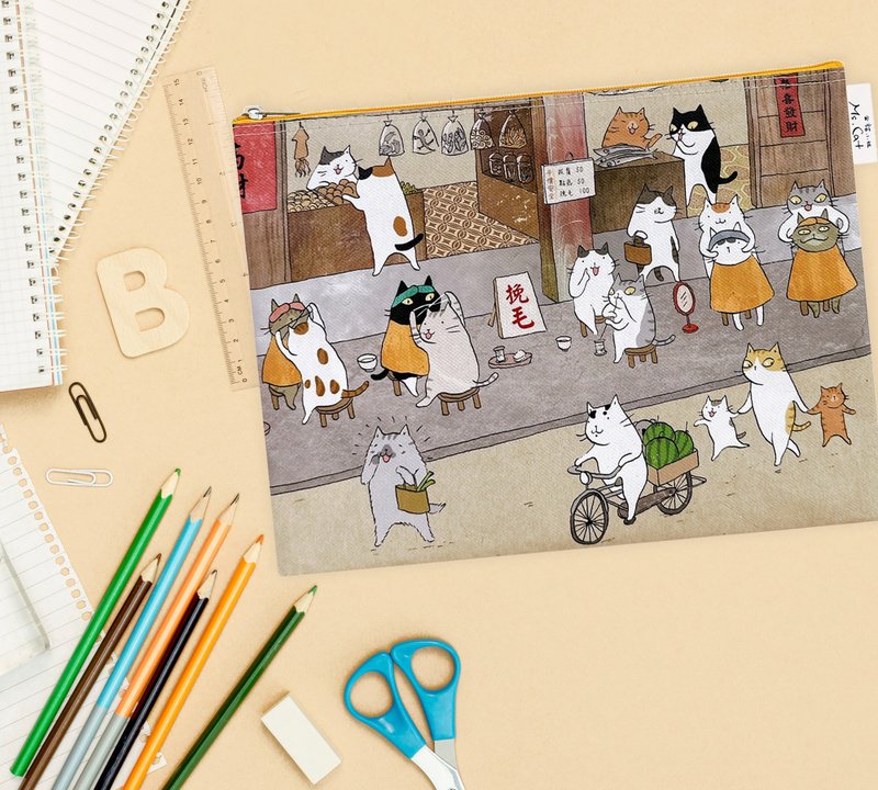 Sunny Bag x 貓小姐Ms.Cat-萬用收納袋(大)_挽毛師 - 化妝袋/收納袋 - 其他材質 卡其色