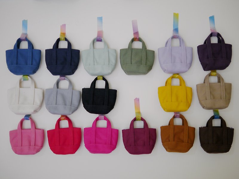 [Customized for Shih Chien Huang] Mini Classic Tote Bag Charm - Keychains - Cotton & Hemp Multicolor