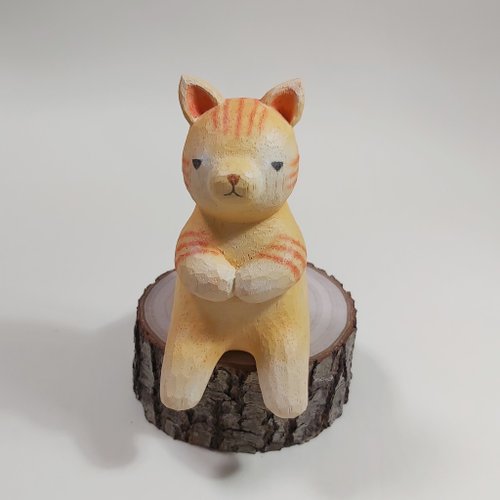小木森林 木雕工作室 貓咪木雕藝術品