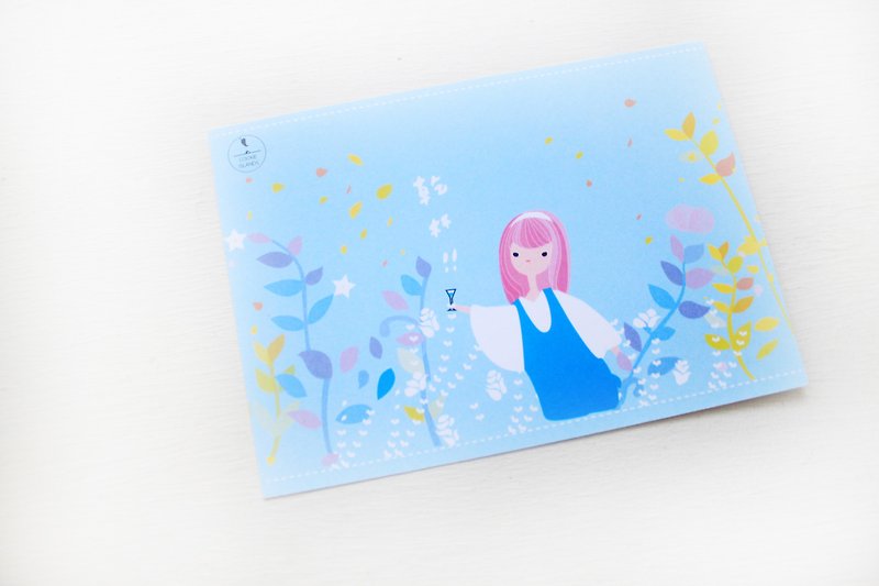 盛夏午茶派對-品牌獨家插畫卡片-三入裝 - 卡片/明信片 - 紙 藍色