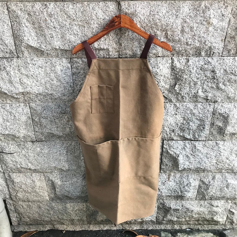 Sienna staff overalls apron - Aprons - Cotton & Hemp Brown