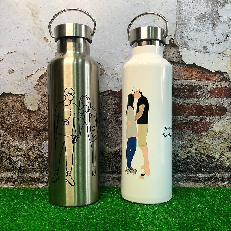 Hand-painted [camping thermos] Customized like Yanhui thermos stainless steel customized thermos - Vacuum Flasks - Stainless Steel Orange