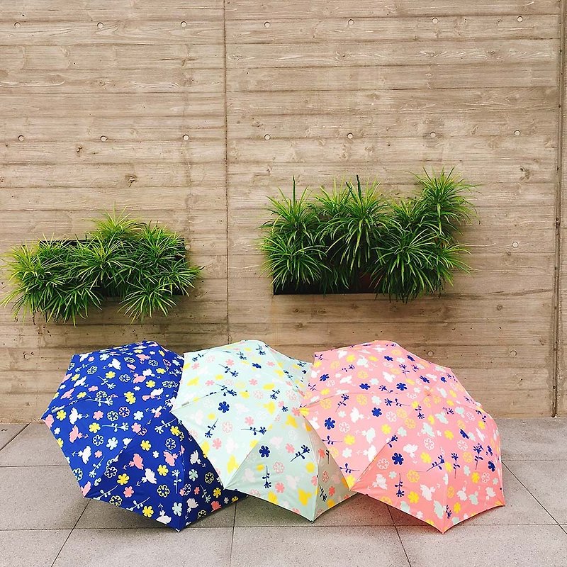 【台灣文創 Rain's talk】花漾青春抗UV五折手開傘 - 雨傘/雨衣 - 防水材質 多色