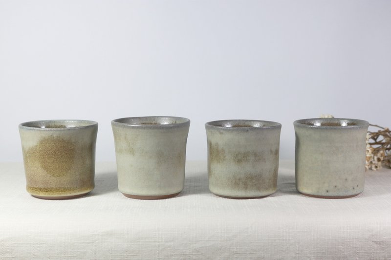 灰綠枇灰小茶杯 - 茶壺/茶杯/茶具 - 陶 