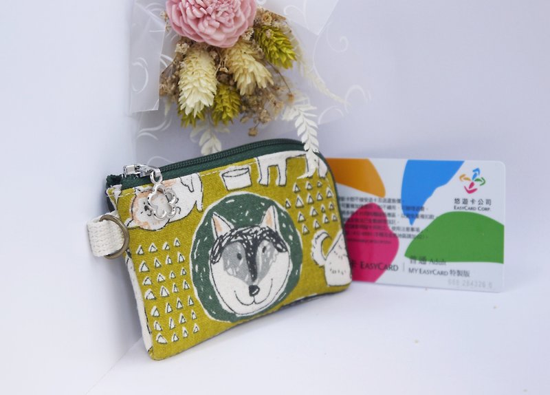 Free shipping 2019 exchange gift preferred card coin purse dog republic (sprout green) - กระเป๋าใส่เหรียญ - ผ้าฝ้าย/ผ้าลินิน 