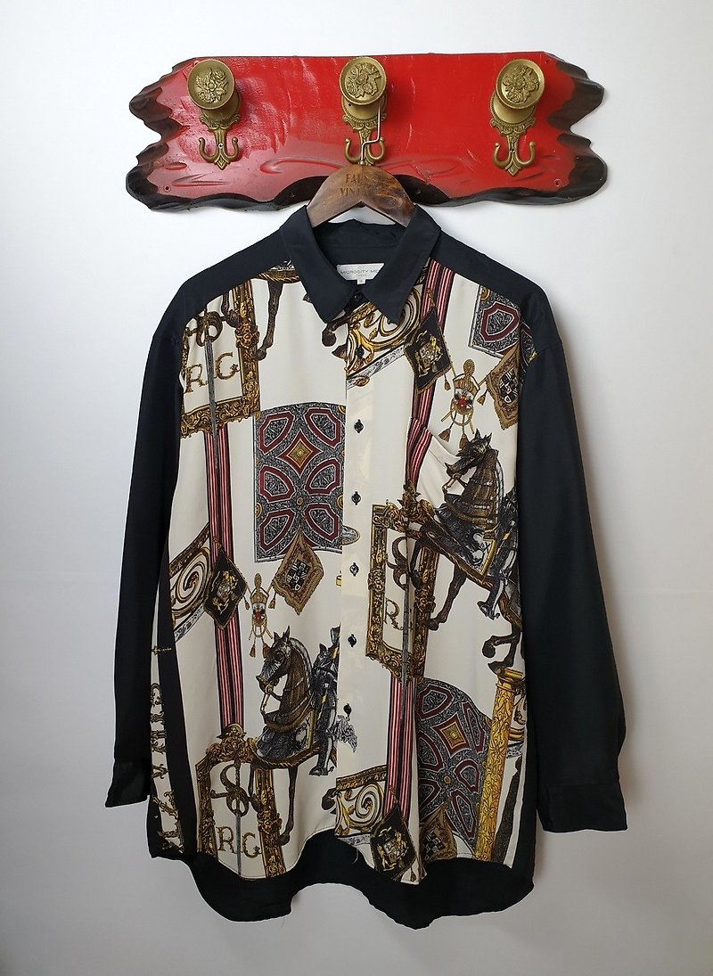 Little Turtle Gege - Roman Armor Cavalry Gorgeous Baroque Shirt - เสื้อเชิ้ตผู้ชาย - เส้นใยสังเคราะห์ 