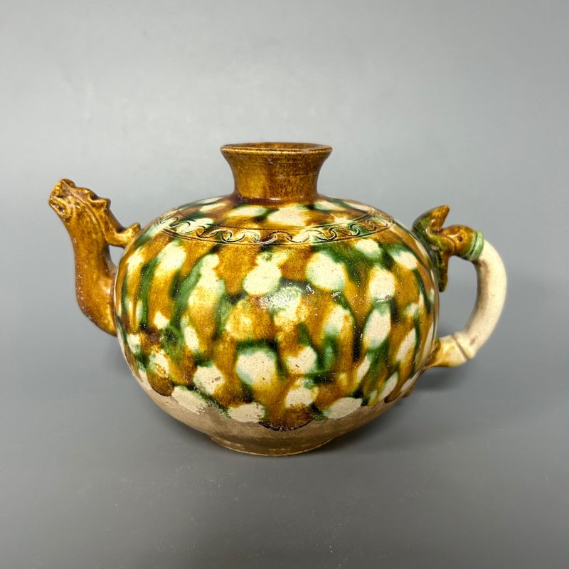 唐三彩獸首執壺 - 擺飾/家飾品 - 陶 卡其色