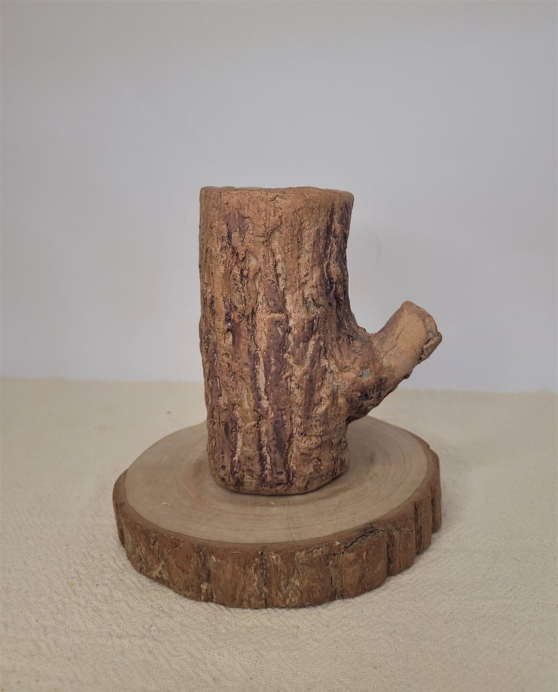 模造樹皮小花器 - 花瓶・植木鉢 - 陶器 
